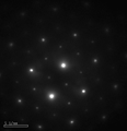 Electron diffraction pattern showing an unconventional, yet stable, hexagonal close pack crystal str